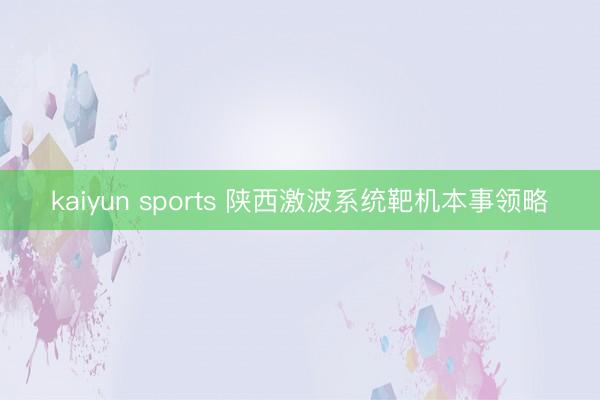kaiyun sports 陕西激波系统靶机本事领略