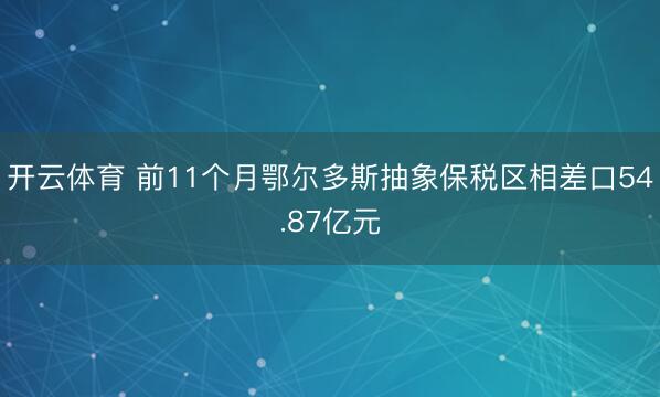 开云体育 前11个月鄂尔多斯抽象保税区相差口54.87亿元