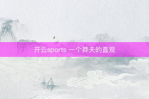 开云sports 一个莽夫的直观