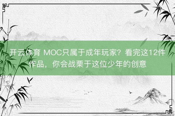开云体育 MOC只属于成年玩家？看完这12件作品，你会战栗于这位少年的创意